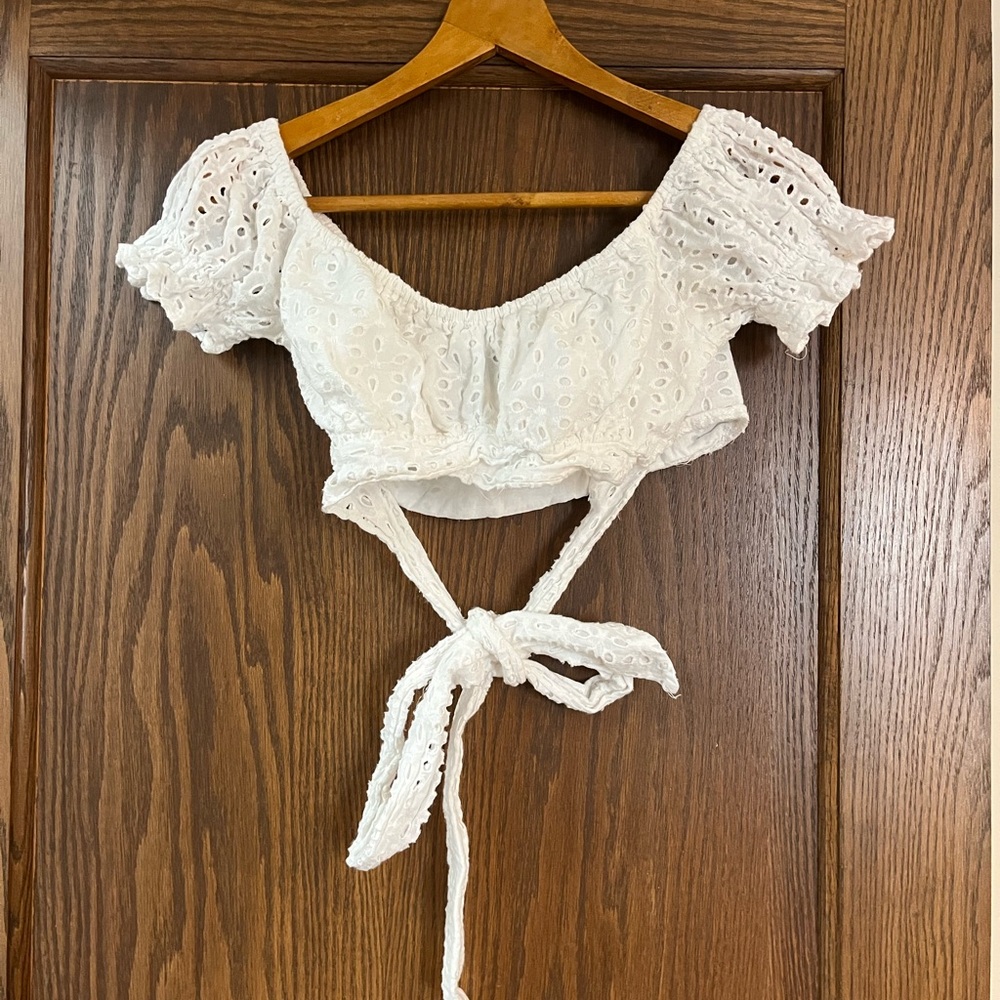 Eyelet crop top